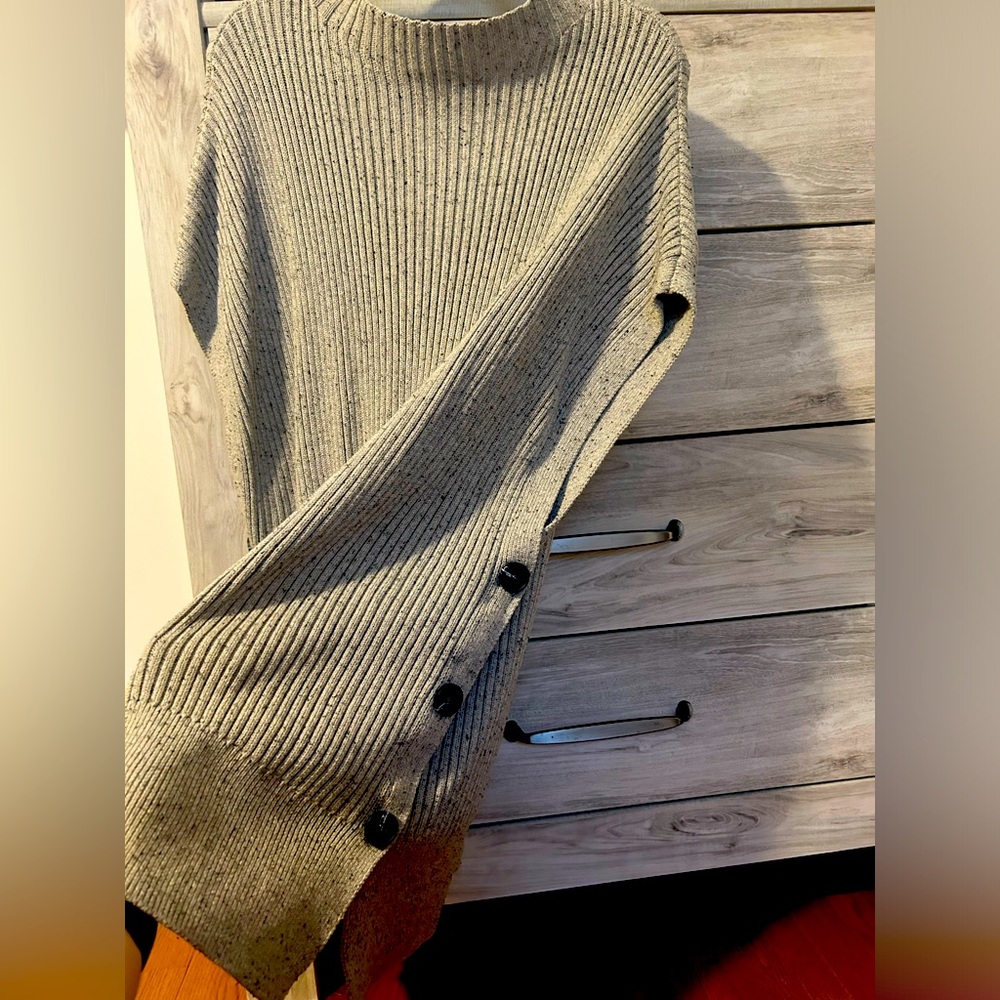 Maternity and Nursing sleeveless ribbed knit sweater.